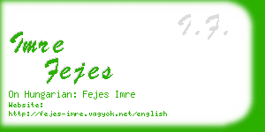 imre fejes business card